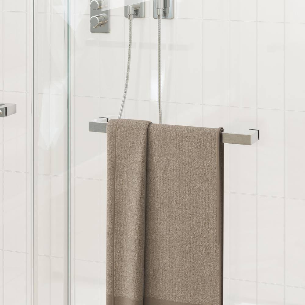 Boosicavelly Sliding Frameless Shower Door in Brushed Nickel Finish with Glass 60 in. W x 76 in. H