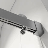 Boosicavelly 60 in. W x 76 in. H Double Sliding Frameless Shower Door in Brushed Nickel with Buffer