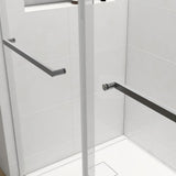 Boosicavelly 60 in. W x 76 in. H Double Sliding Frameless Shower Door in Brushed Nickel with Buffer