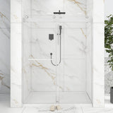Boosicavelly 60 in. W x 76 in. H Double Sliding Frameless Shower Door in Brushed Nickel with Buffer