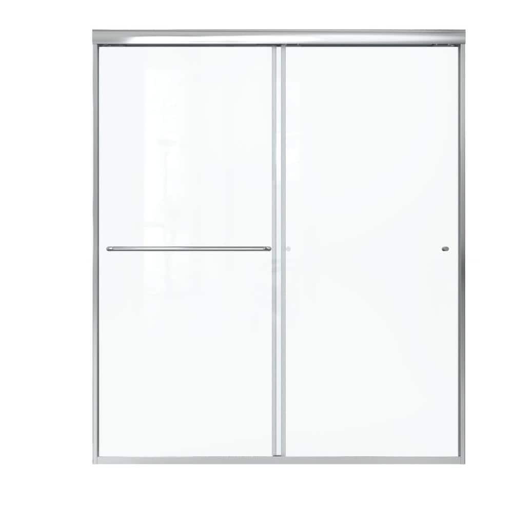 Boosicavelly 60 in. W x 72 in. H Sliding Framed Shower Door in Brushed Nickel Finish with Tempered Glass