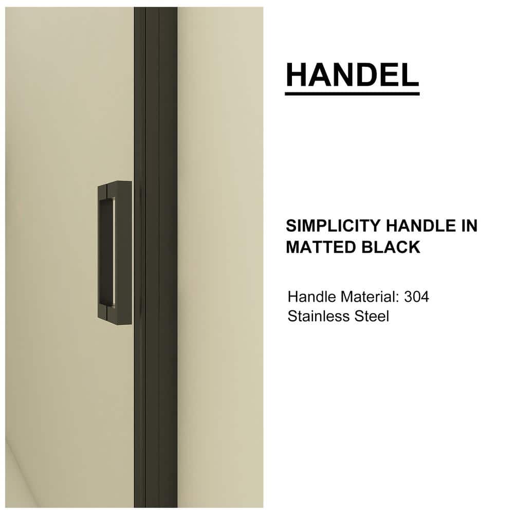 Boosicavelly 60 in. W x 74 in. H Single Sliding Framed Shower Door in Matte Black Finish with Clear Tempered Glass