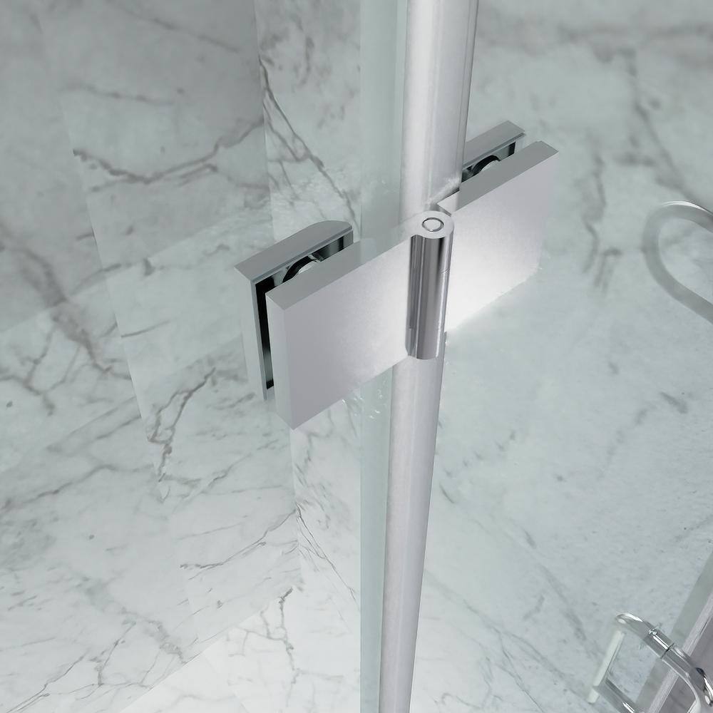 Boosicavelly 30 in. W x 72 in. H Bifold Semi-Frameless Shower Door in Chrome Finish with Clear Glass