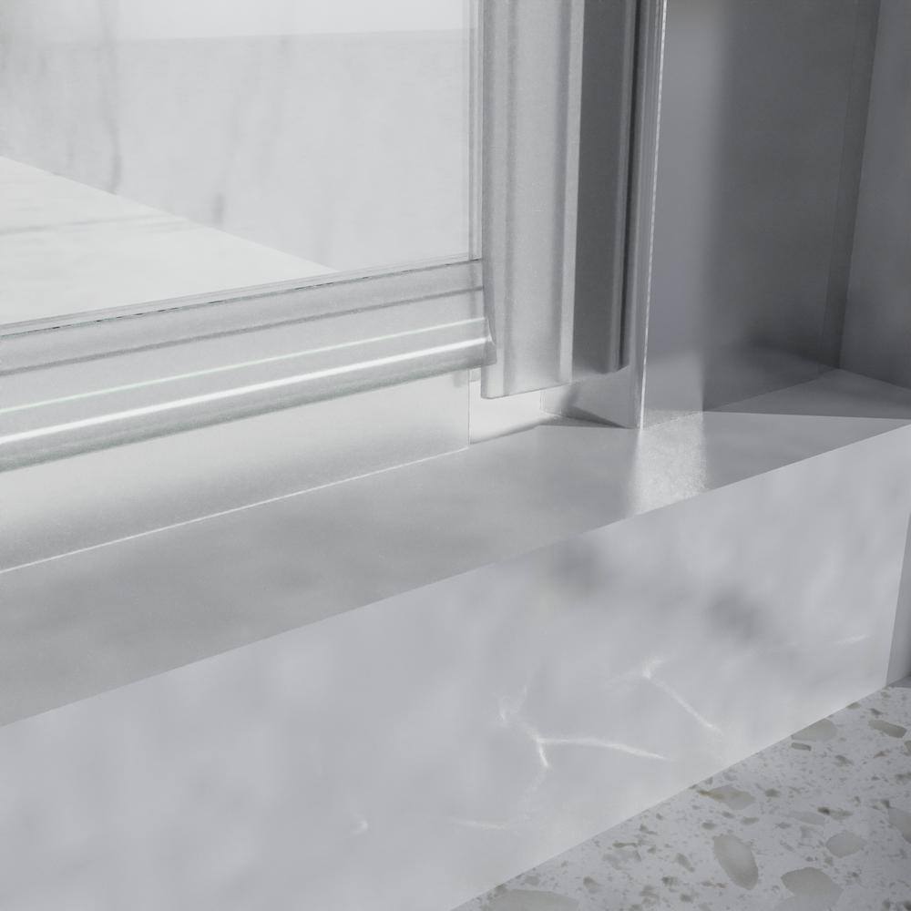 Boosicavelly 30 in. W x 72 in. H Bifold Semi-Frameless Shower Door in Chrome Finish with Clear Glass