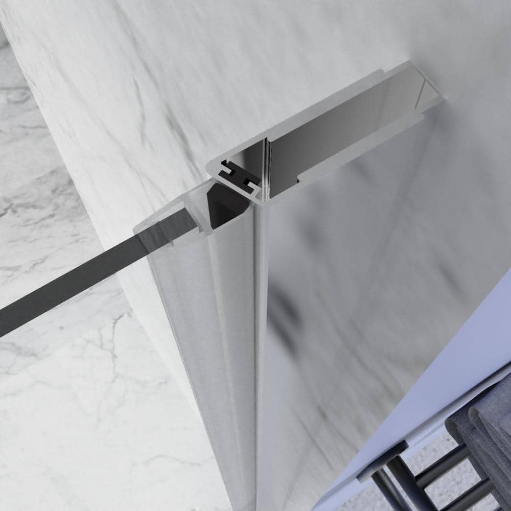 Boosicavelly 30 in. W x 72 in. H Bifold Semi-Frameless Shower Door in Chrome Finish with Clear Glass