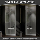 Boosicavelly 32 in. W x 72 in. H Bifold Semi-Frameless Shower Door in Brushed Nickel Finish with Clear Glass