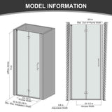 Boosicavelly 32 in. W x 72 in. H Bifold Semi-Frameless Shower Door in Brushed Nickel Finish with Clear Glass