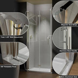 Boosicavelly 32 in. W x 72 in. H Bifold Semi-Frameless Shower Door in Brushed Nickel Finish with Clear Glass