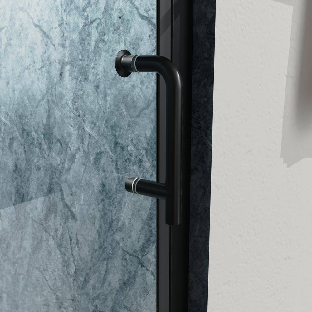 Boosicavelly 32 in. W x 72 in. H Bifold Semi-Frameless Shower Door in Matte Black Finish with Clear Glass