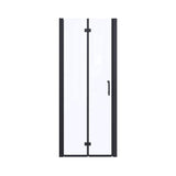 Boosicavelly 32 in. W x 72 in. H Bifold Semi-Frameless Shower Door in Matte Black Finish with Clear Glass