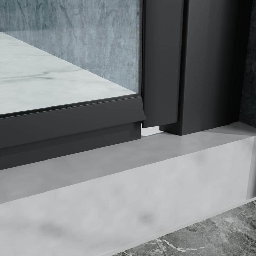 Boosicavelly 32 in. W x 72 in. H Bifold Semi-Frameless Shower Door in Matte Black Finish with Clear Glass