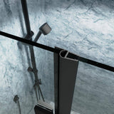 Boosicavelly 34 in. W x 72 in. H Bifold Semi-Frameless Shower Door in Matte Black Finish with Clear Glass