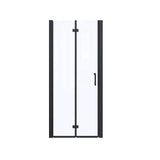 Boosicavelly 34 in. W x 72 in. H Bifold Semi-Frameless Shower Door in Matte Black Finish with Clear Glass