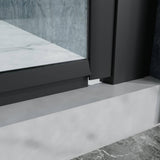 Boosicavelly 34 in. W x 72 in. H Bifold Semi-Frameless Shower Door in Matte Black Finish with Clear Glass