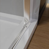 Boosicavelly 34 in. W x 72 in. H Bifold Semi-Frameless Shower Door in Silver Finish with Clear Glass