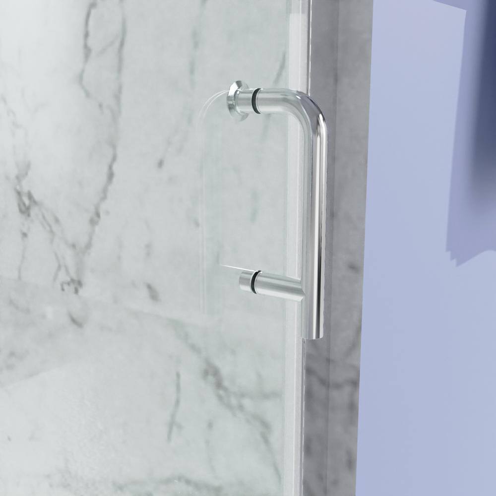 Boosicavelly 36 in. W x 72 in. H Bifold Semi-Frameless Shower Door in Chrome Finish with Clear Glass