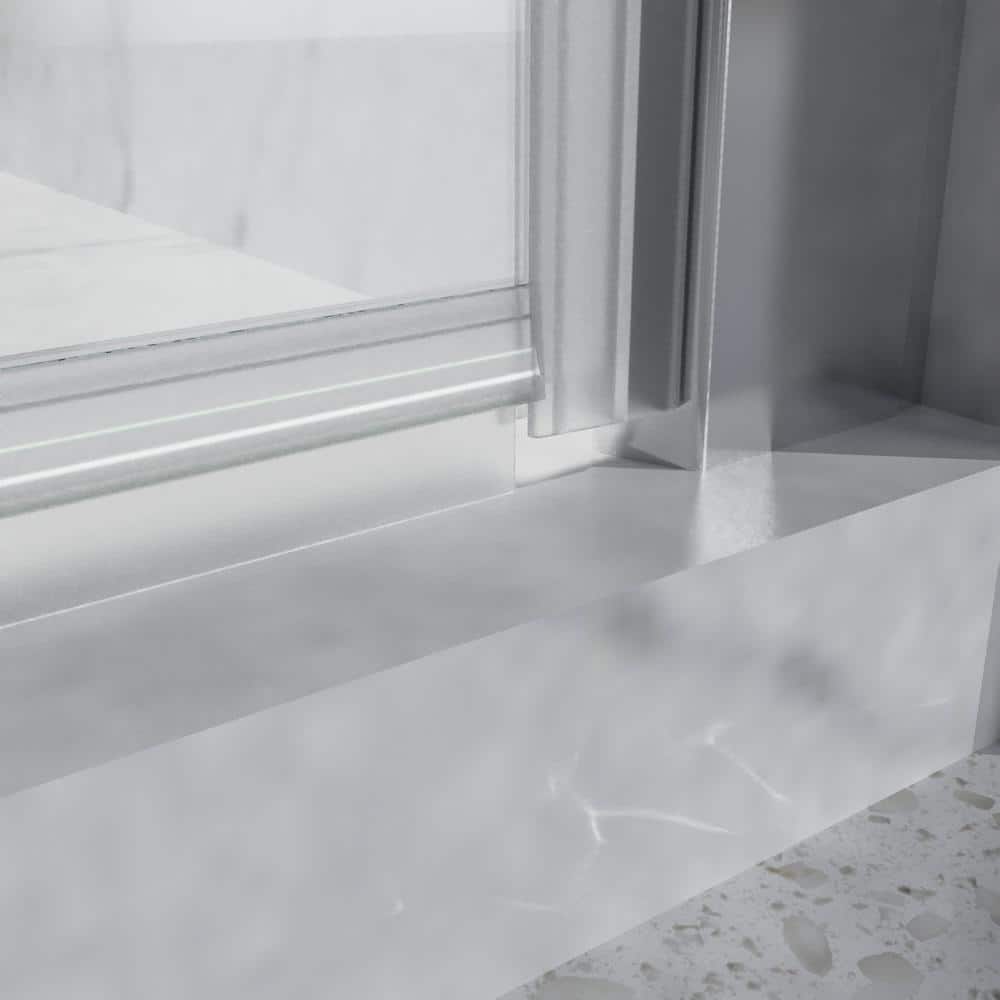 Boosicavelly 36 in. W x 72 in. H Bifold Semi-Frameless Shower Door in Chrome Finish with Clear Glass