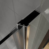 Boosicavelly 34 In. W x 72 In. H Pivot Semi-Frameless Pivot Shower Door in Chrome with Clear Glass