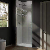 Boosicavelly 34 In. W x 72 In. H Pivot Semi-Frameless Pivot Shower Door in Chrome with Clear Glass