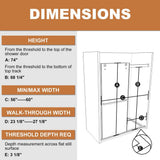Boosicavelly 60 in. W x 74 in. H Sliding Semi-Frameless Shower Door in Matte Black Finish with Tempered Glass