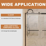 Boosicavelly 60 in. W x 74 in. H Sliding Semi-Frameless Shower Door in Matte Black Finish with Tempered Glass