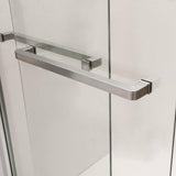 Boosicavelly 50 in. W x 76 in. H Double Sliding Semi-Frameless Shower Door in Brushed Nickel Finish with Glass