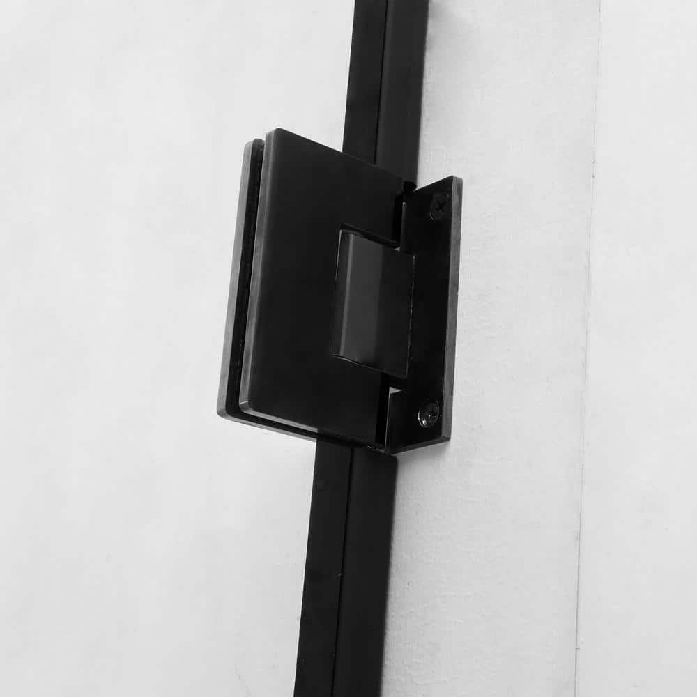 Boosicavelly 41 in. W x 72 in. H Pivot Framed Shower Door in Matte Black Finish with Tempered Glass