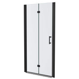 Boosicavelly 36 in. W x 72 in. H Bifold Semi-Frameless Shower Door in Black Finish with Clear Glass
