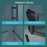Boosicavelly 36 in. W x 72 in. H Bifold Semi-Frameless Shower Door in Black Finish with Clear Glass
