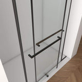 Boosicavelly Double Sliding Frameless Shower Door in Matte Black Finish with Clear Glass 60 in. W x 70 in. H