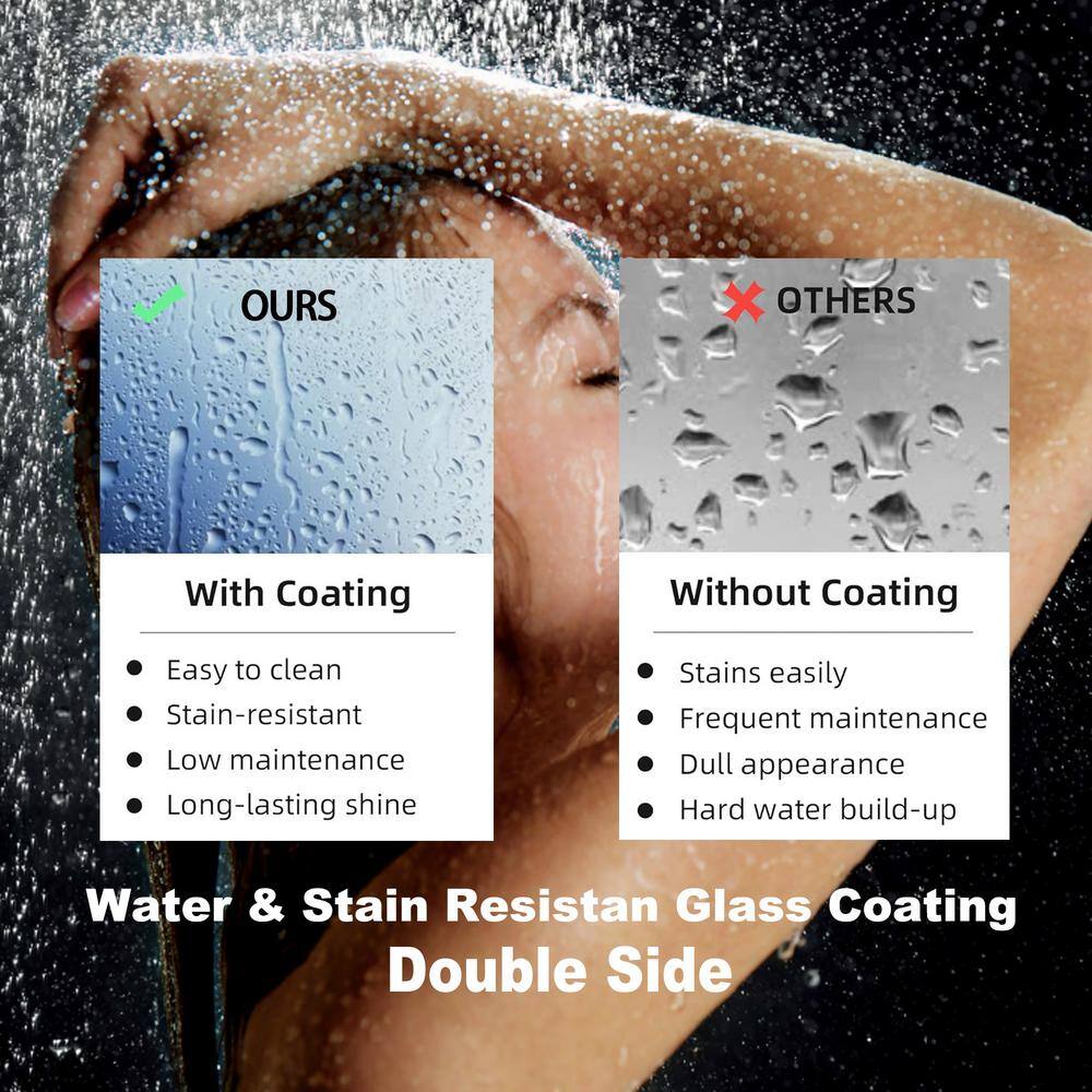 Boosicavelly 56-60 in. W x 76 in. H Sliding Frameless Shower Door in Chrome Finish with Clear Tempered Glass