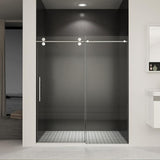 Boosicavelly 56-60 in. W x 76 in. H Sliding Frameless Shower Door in Chrome Finish with Clear Tempered Glass