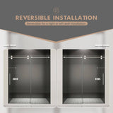 Boosicavelly 56-60 in. W x 76 in. H Sliding Frameless Shower Door in Chrome Finish with Clear Tempered Glass