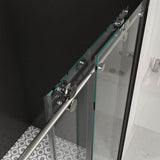 Boosicavelly 56-60 in. W x 76 in. H Sliding Frameless Shower Door in Chrome Finish with Clear Tempered Glass