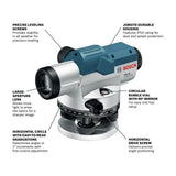 Bosch 5.6 in. Automatic Optical Level Kit with a 32x Magnification Power Lens (5-Piece)