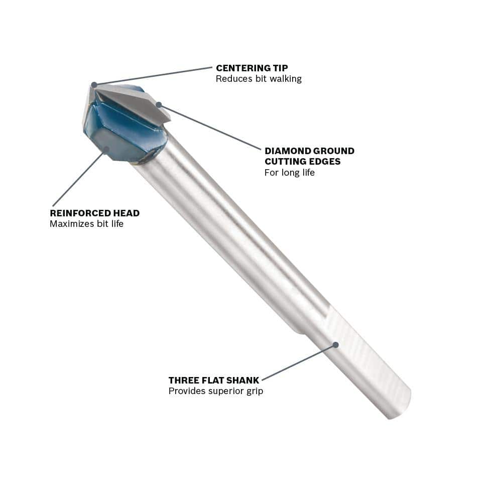 Bosch Glass and Tile Carbide Tipped Drill Bit Set (4-Piece)