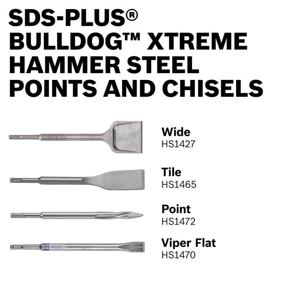 Bosch Bulldog Xtreme 1-1/2 in. x 10 in. SDS-Plus Hammer Steel Self-Sharpening Tile Chisel