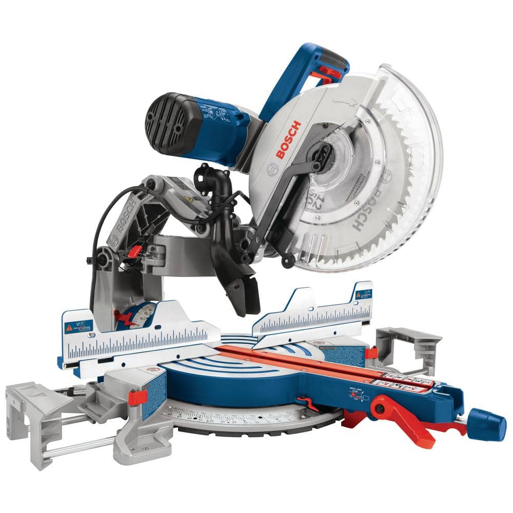 Bosch 15 Amp 12 in. Corded Dual-Bevel Sliding Glide Miter Saw Combo Kit with Gravity-Rise Wheeled Stand