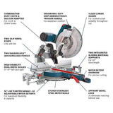 Bosch 15 Amp 12 in. Corded Dual-Bevel Sliding Glide Miter Saw Combo Kit with Gravity-Rise Wheeled Stand