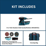 Bosch 2.5 Amp 5 in. Corded Variable Speed Random Orbital Sander/Polisher Kit with Carrying Bag
