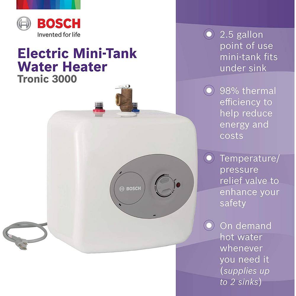 Bosch 4 Gal. Mini-Tank Electric Water Heater, Tronic 3000 — 3-Pack