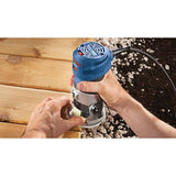Bosch 7 Amp 1-1/4 HP Variable Speed Fixed-Base Palm Corded Router Kit, GKF125CEK