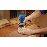 Bosch 7 Amp 1-1/4 HP Variable Speed Fixed-Base Palm Corded Router Kit, GKF125CEK