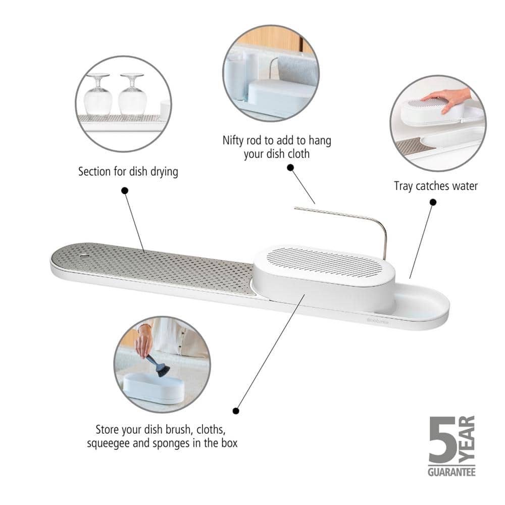 Brabantia SinkStyle Organizer and Drying Tray in Mineral Fresh White