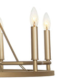 Vanity Art 8 -Light Wagon Wheel Candle Style Chandelier in Brass Dust