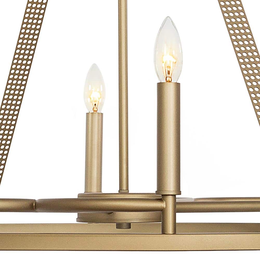 Vanity Art 8 -Light Wagon Wheel Candle Style Chandelier in Brass Dust