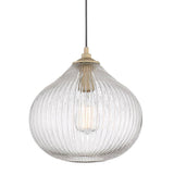Vanity Art Bayonne 1-Light Brass Dust Pendant with Glass Globe Shade