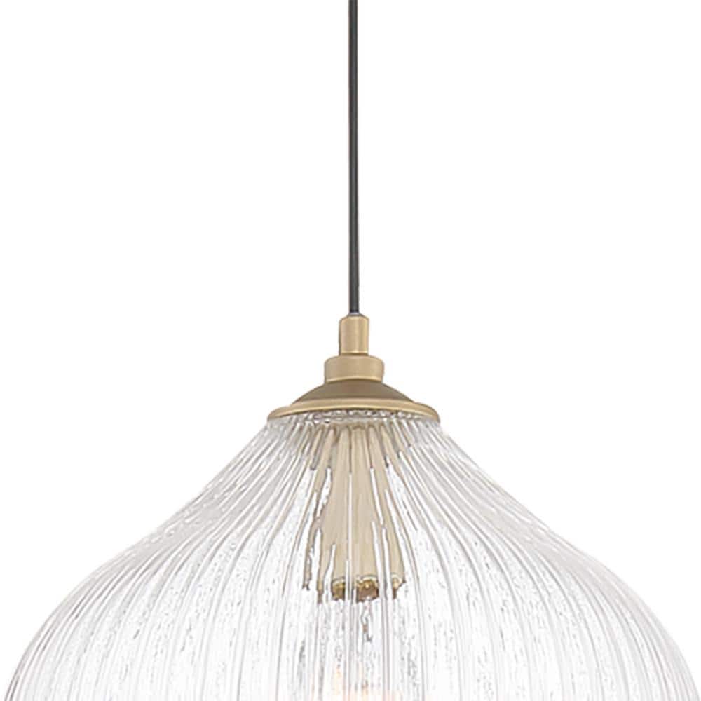 Vanity Art Bayonne 1-Light Brass Dust Pendant with Glass Globe Shade