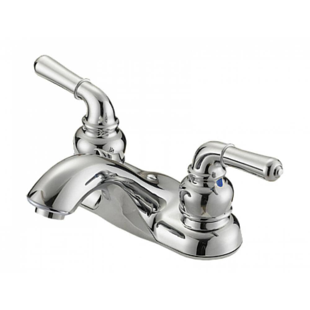 Unbranded Commercial Metering Double Handle Bathroom Sink Faucet in Lead-Free Brass