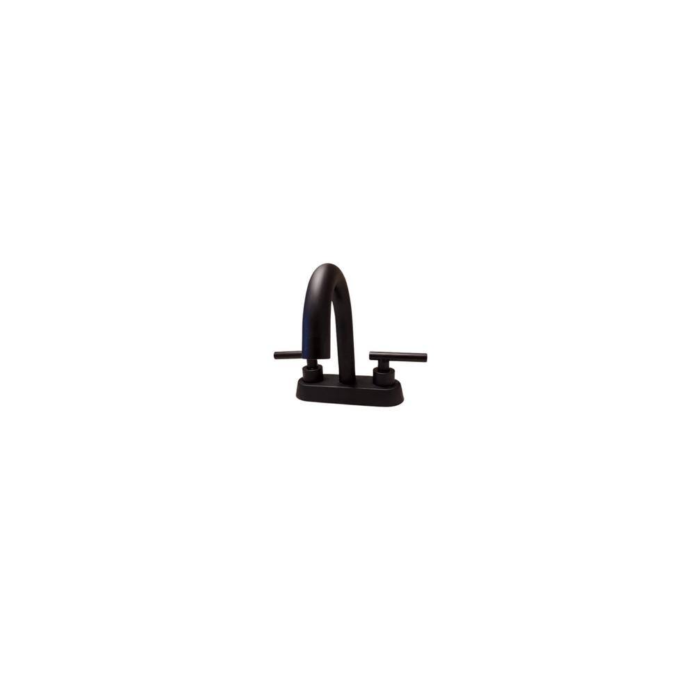 Commercial Metering Double Handle Bathroom Sink Faucet in Black Brass - 16GS-36080